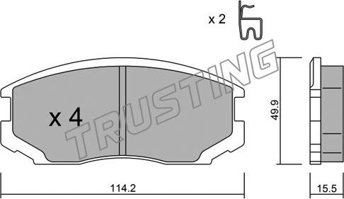 Trusting 391.0 - Kit pastiglie freno, Freno a disco www.autoricambit.com