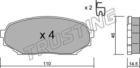 Trusting 397.0 - Kit pastiglie freno, Freno a disco www.autoricambit.com