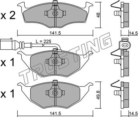 Trusting 354.1 - Kit pastiglie freno, Freno a disco www.autoricambit.com