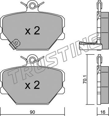 Trusting 350.0 - Kit pastiglie freno, Freno a disco www.autoricambit.com