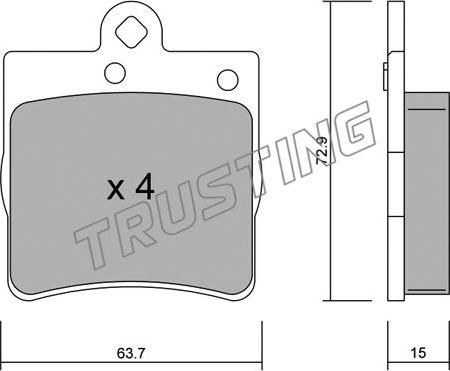 Trusting 352.0 - Kit pastiglie freno, Freno a disco www.autoricambit.com