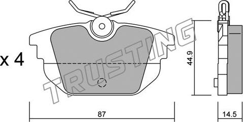 Trusting 308.0 - Kit pastiglie freno, Freno a disco www.autoricambit.com