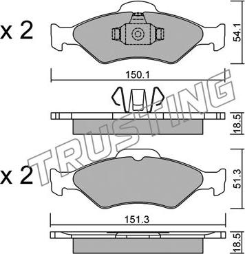 Trusting 324.0 - Kit pastiglie freno, Freno a disco www.autoricambit.com