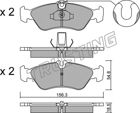 Trusting 320.0 - Kit pastiglie freno, Freno a disco www.autoricambit.com