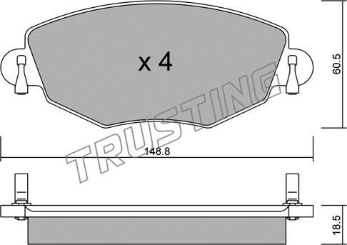 Trusting 327.0 - Kit pastiglie freno, Freno a disco www.autoricambit.com