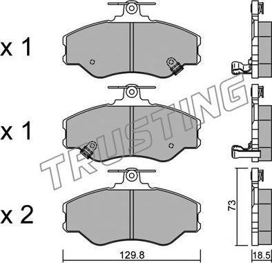 Trusting 375.0 - Kit pastiglie freno, Freno a disco www.autoricambit.com