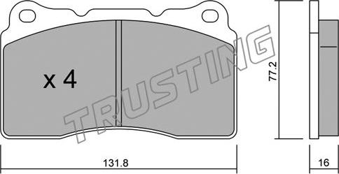 Trusting 297.1 - Kit pastiglie freno, Freno a disco www.autoricambit.com