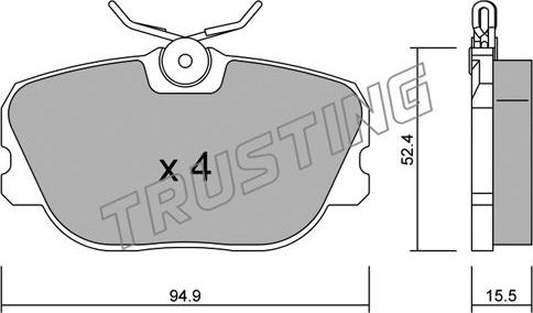 Trusting 244.0 - Kit pastiglie freno, Freno a disco www.autoricambit.com