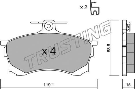 Trusting 259.0 - Kit pastiglie freno, Freno a disco www.autoricambit.com