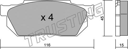 Trusting 256.0 - Kit pastiglie freno, Freno a disco www.autoricambit.com