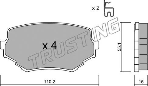 Trusting 258.0 - Kit pastiglie freno, Freno a disco www.autoricambit.com