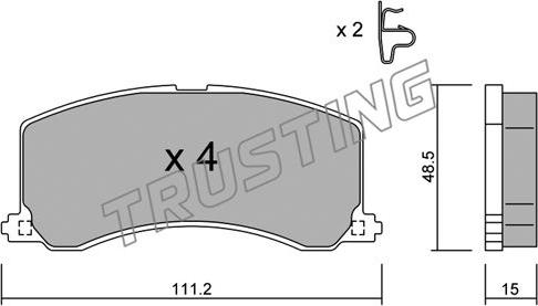 Trusting 257.0 - Kit pastiglie freno, Freno a disco www.autoricambit.com