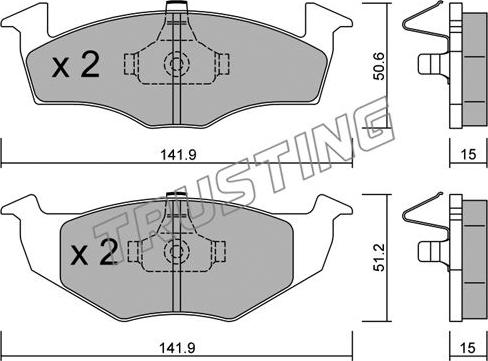 Trusting 215.2 - Kit pastiglie freno, Freno a disco www.autoricambit.com