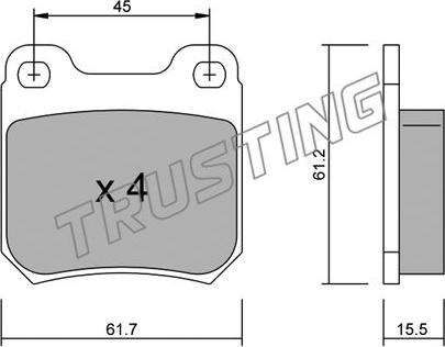 Trusting 284.0 - Kit pastiglie freno, Freno a disco www.autoricambit.com