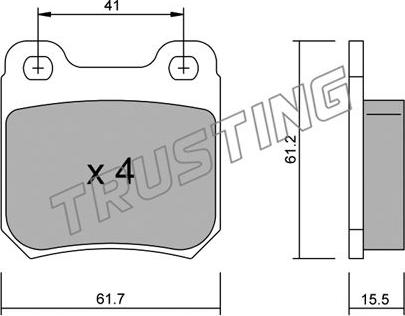 Trusting 285.0 - Kit pastiglie freno, Freno a disco www.autoricambit.com