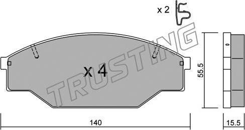 Trusting 236.0 - Kit pastiglie freno, Freno a disco www.autoricambit.com