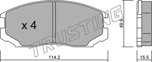 Trusting 230.0 - Kit pastiglie freno, Freno a disco www.autoricambit.com