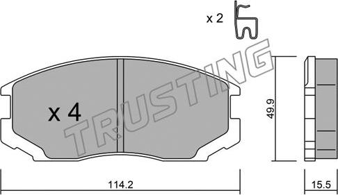 Trusting 230.1 - Kit pastiglie freno, Freno a disco www.autoricambit.com