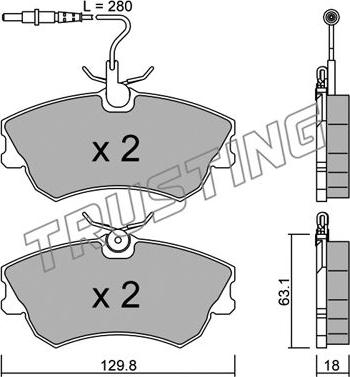 Trusting 231.0 - Kit pastiglie freno, Freno a disco www.autoricambit.com