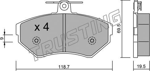 Trusting 224.0 - Kit pastiglie freno, Freno a disco www.autoricambit.com