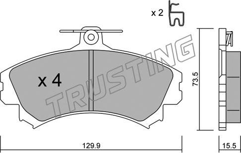 Trusting 225.0 - Kit pastiglie freno, Freno a disco www.autoricambit.com