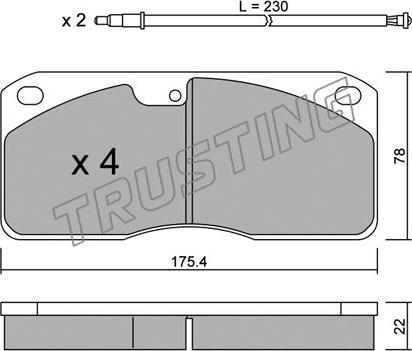 Trusting 279.0W - Kit pastiglie freno, Freno a disco www.autoricambit.com