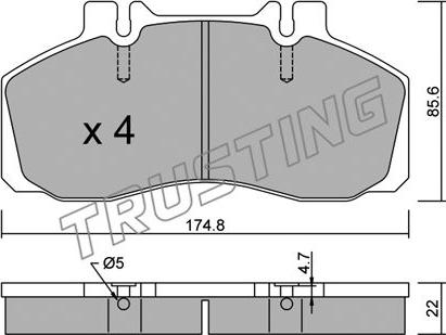 Trusting 275.0 - Kit pastiglie freno, Freno a disco www.autoricambit.com