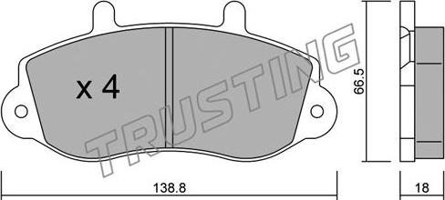 Trusting 273.0 - Kit pastiglie freno, Freno a disco www.autoricambit.com