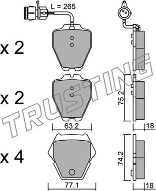 Trusting 790.0 - Kit pastiglie freno, Freno a disco www.autoricambit.com