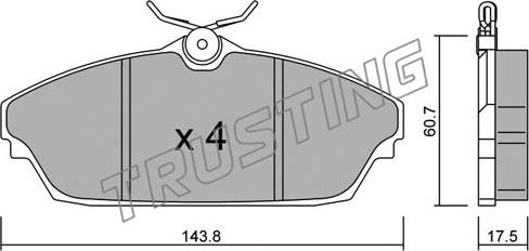 Trusting 798.0 - Kit pastiglie freno, Freno a disco www.autoricambit.com