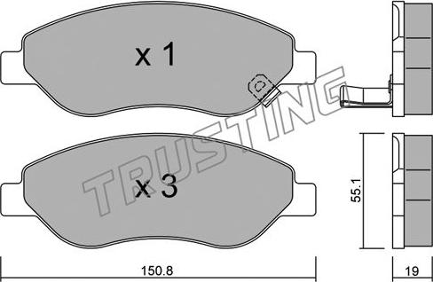 Trusting 793.0 - Kit pastiglie freno, Freno a disco www.autoricambit.com