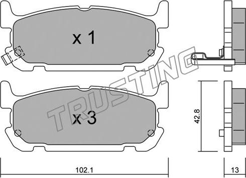 Trusting 750.0 - Kit pastiglie freno, Freno a disco www.autoricambit.com