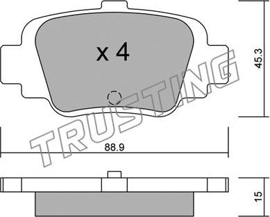 Trusting 758.0 - Kit pastiglie freno, Freno a disco www.autoricambit.com