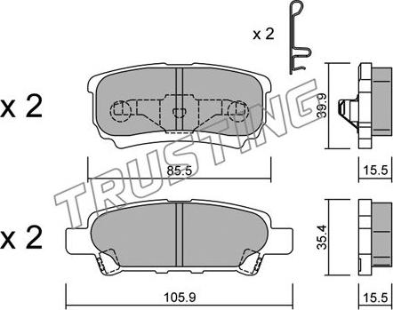 Trusting 753.0 - Kit pastiglie freno, Freno a disco www.autoricambit.com