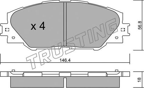 Trusting 764.0 - Kit pastiglie freno, Freno a disco www.autoricambit.com