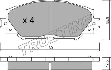 Trusting 763.0 - Kit pastiglie freno, Freno a disco www.autoricambit.com