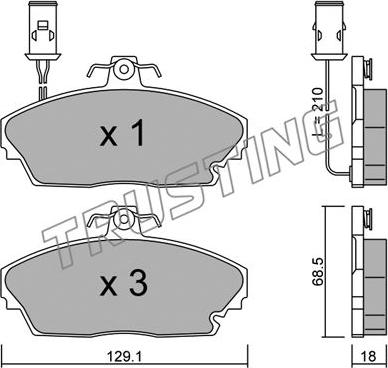 Trusting 705.0 - Kit pastiglie freno, Freno a disco www.autoricambit.com