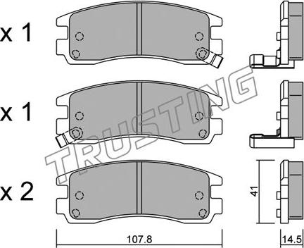 Trusting 713.0 - Kit pastiglie freno, Freno a disco www.autoricambit.com