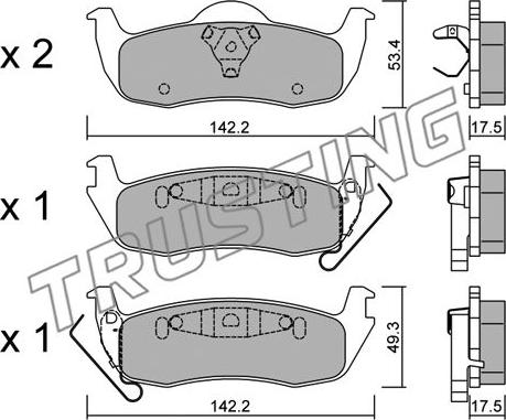 Trusting 736.0 - Kit pastiglie freno, Freno a disco www.autoricambit.com