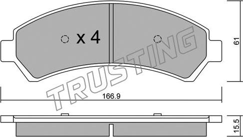 Trusting 737.0 - Kit pastiglie freno, Freno a disco www.autoricambit.com