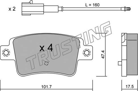 Trusting 721.1 - Kit pastiglie freno, Freno a disco www.autoricambit.com