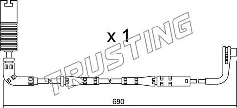 Trusting SU.157 - Contatto segnalazione, Usura past. freno/mat. d'attrito www.autoricambit.com