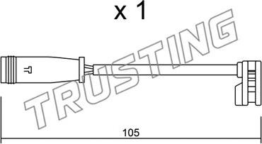 Trusting SU.313 - Contatto segnalazione, Usura past. freno/mat. d'attrito www.autoricambit.com