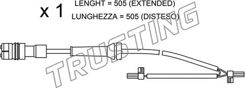 Trusting SU.265 - Contatto segnalazione, Usura past. freno/mat. d'attrito www.autoricambit.com