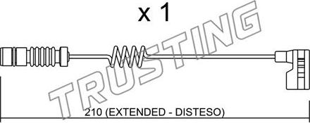 Trusting SU.209 - Contatto segnalazione, Usura past. freno/mat. d'attrito www.autoricambit.com