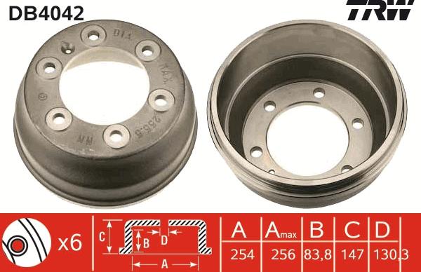 TRW DB4042 - Tamburo freno www.autoricambit.com