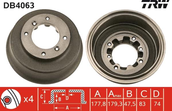 TRW DB4063 - Tamburo freno www.autoricambit.com