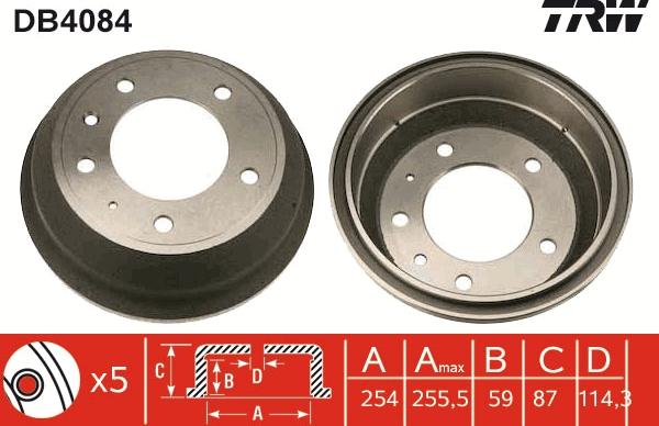 TRW DB4084 - Tamburo freno www.autoricambit.com