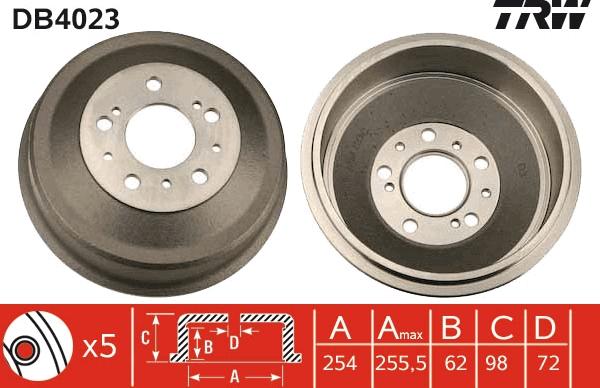 TRW DB4023 - Tamburo freno www.autoricambit.com