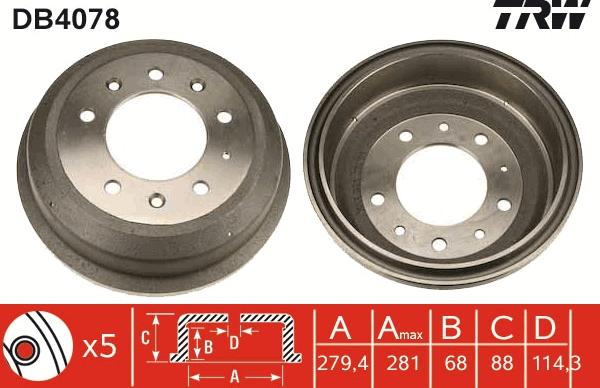 TRW DB4078 - Tamburo freno www.autoricambit.com